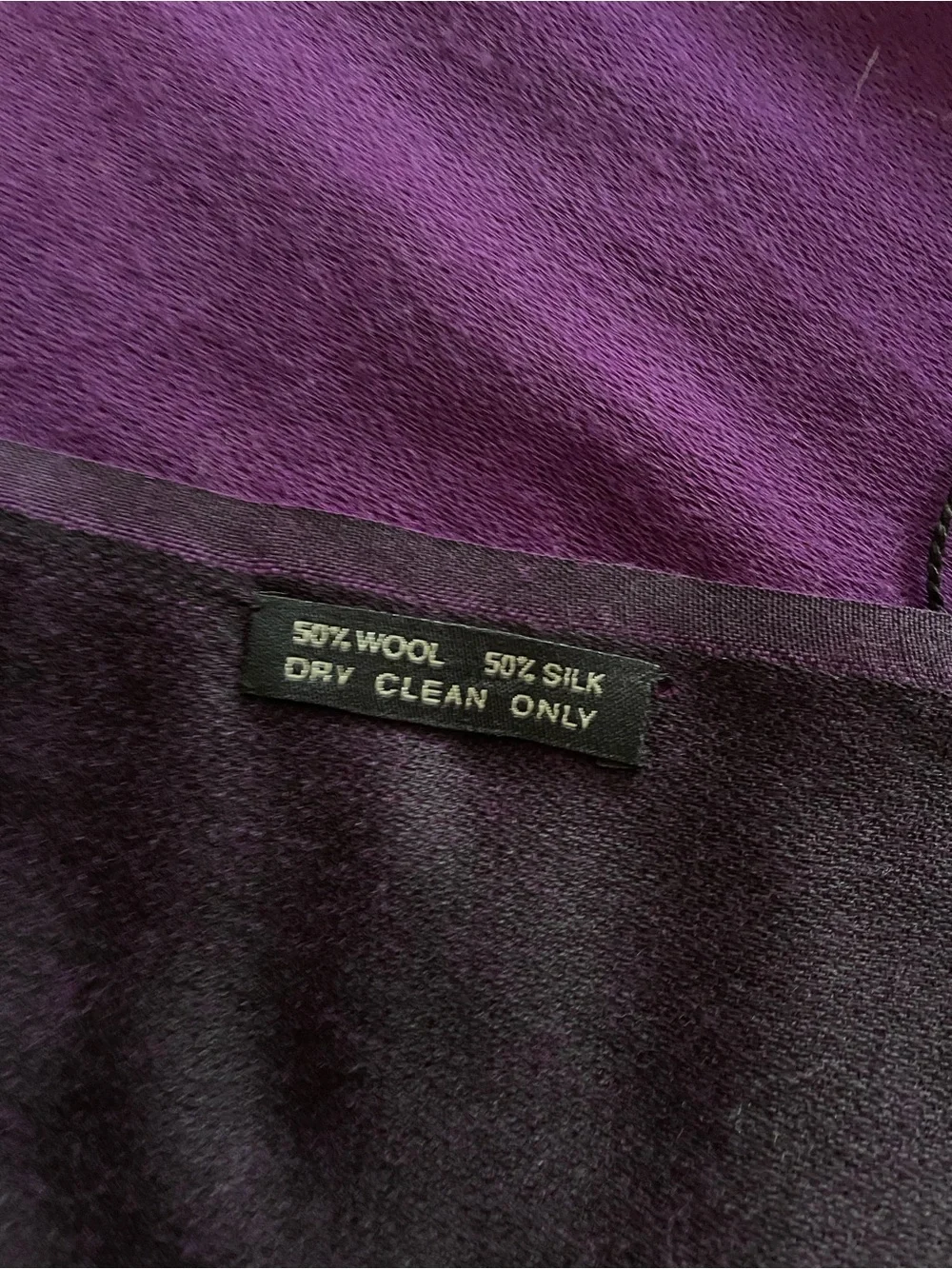 Thin wool and silk purple wrap